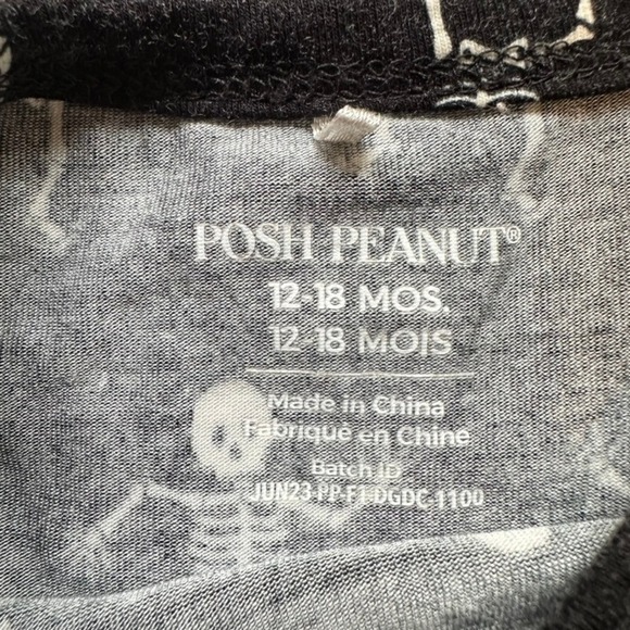 Posh Peanut Baby Girl Dress Bodysuit 12-18 Months Skeleton Halloween Bamboo Glow - Picture 3 of 3